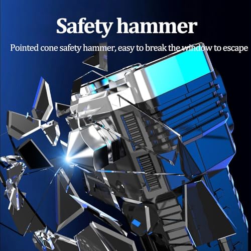 MZ S700 - Life Saving LED Torch - Black | Car Automobile Glass Breaker & Seal Belt Cutter with 3 Modes | Emergency Car Escape Tool | Safety Glass Window Breaker - Image 3