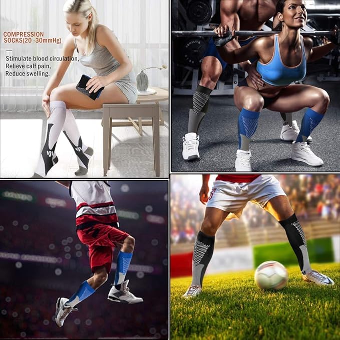 Cetaplast Athletic Compression Socks | High-Performance Graduated Compression for Enhanced Circulation, Muscle Support & Recovery | Ideal for Sports, Running, Cycling & Training | Blue | L/XL - Image 5
