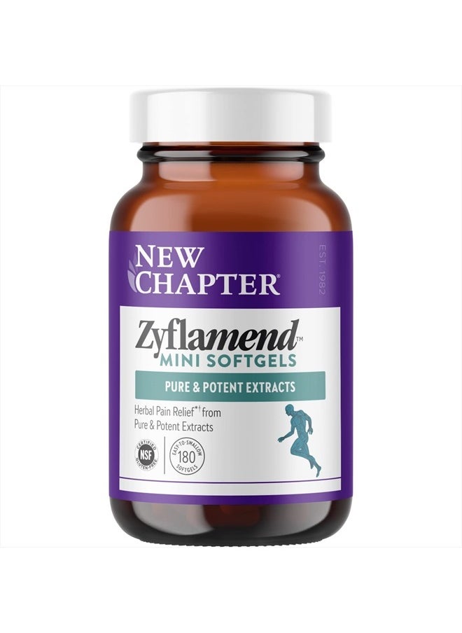 New Chapter - Zyflamend™ Mini Softgels, Multi-Herbal Pain Reliever+ Joint Supplement, 10-in-1 Superfood Blend with Ginger & Turmeric for Healthy Inflammation Response, Mini Soft Gels, 180 Count - Image 1