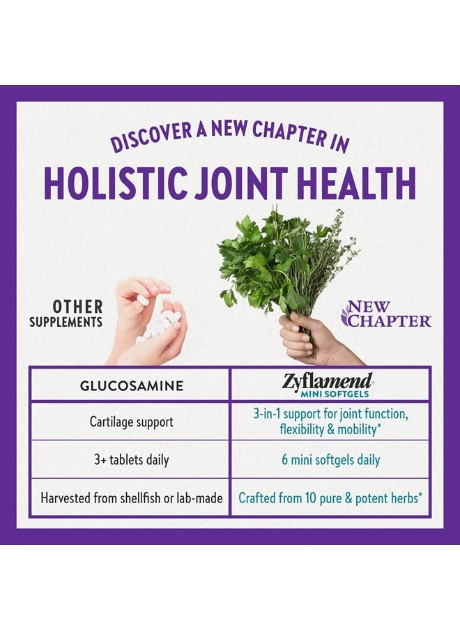 New Chapter - Zyflamend™ Mini Softgels, Multi-Herbal Pain Reliever+ Joint Supplement, 10-in-1 Superfood Blend with Ginger & Turmeric for Healthy Inflammation Response, Mini Soft Gels, 180 Count - Image 1