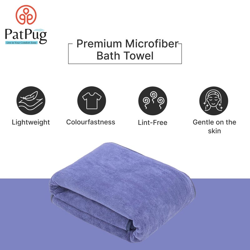 PatPug Ultrasoft Microfiber, Comfortable, Fade Resistant, Highly Absorbent, Quick Drying Large Bath Towel (Royal Blue) - Image 5