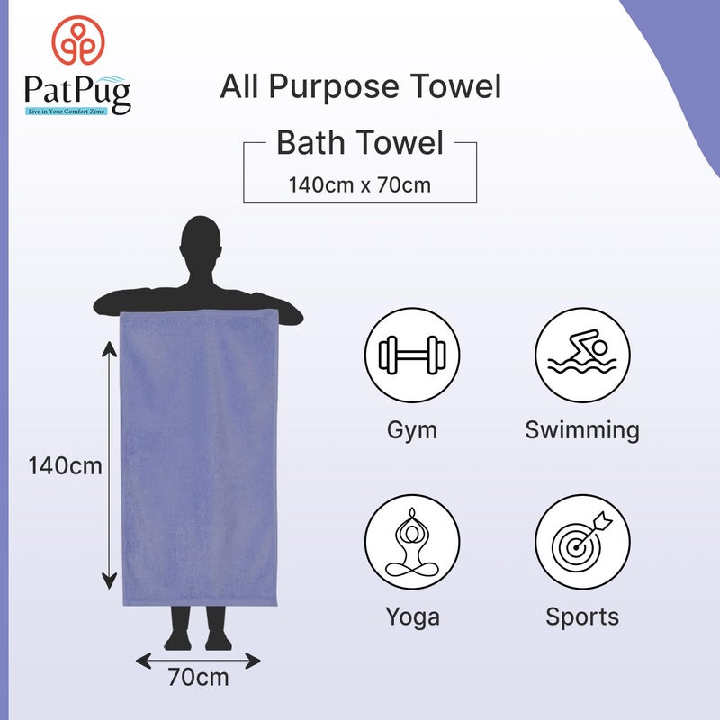 PatPug Ultrasoft Microfiber, Comfortable, Fade Resistant, Highly Absorbent, Quick Drying Large Bath Towel (Royal Blue) - Image 4