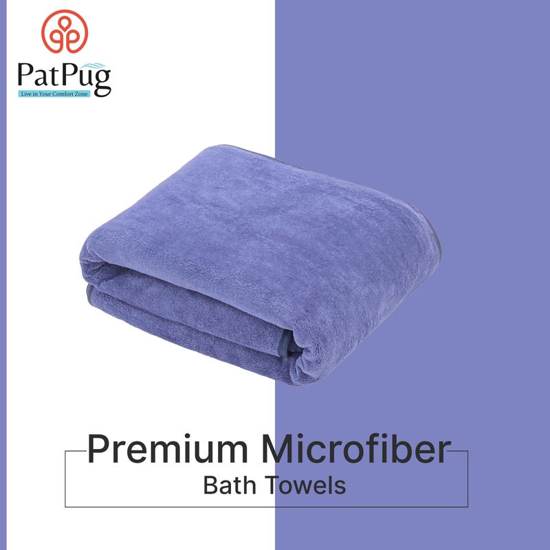 PatPug Ultrasoft Microfiber, Comfortable, Fade Resistant, Highly Absorbent, Quick Drying Large Bath Towel (Royal Blue) - Image 3
