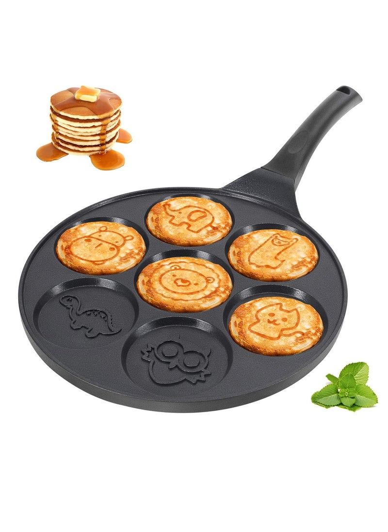Reko - Pancake Pan Pancake Griddle with 7 Flapjack Animals Molds Pancake Maker Skillet Non-stick Breakfast Pan for Pancake - Multicolor - Image 1