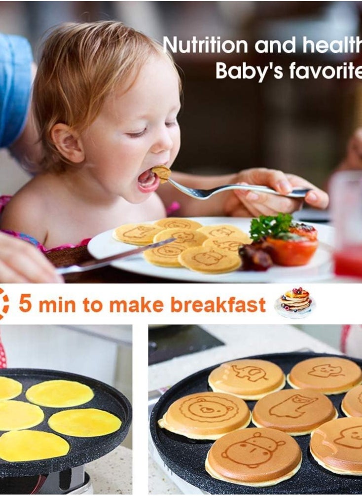 Reko - Pancake Pan Pancake Griddle with 7 Flapjack Animals Molds Pancake Maker Skillet Non-stick Breakfast Pan for Pancake - Multicolor - Image 1