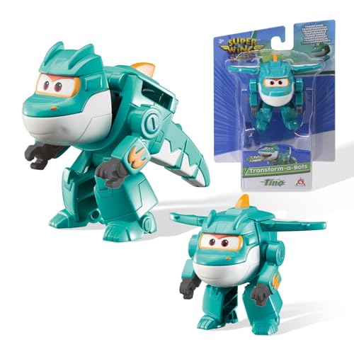 Super Wings Transformable Toys 2 in Tino Robot Transforming Action Figures 2in1 Mode Robot Transform Toys for Boys Girls 46 68 Fun Plane Toys for Boys Toddlers Kids Age 3 4 5 6 7 8 - Image 1