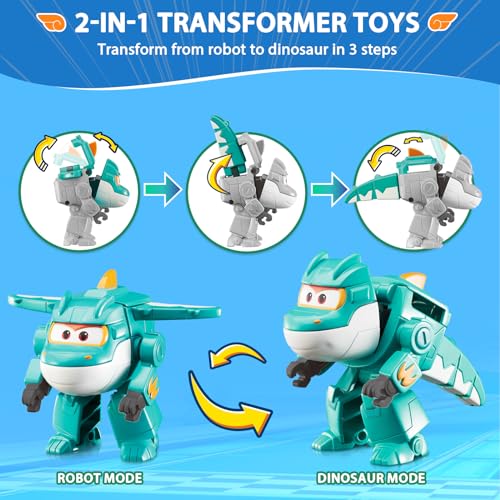 Super Wings Transformable Toys 2 in Tino Robot Transforming Action Figures 2in1 Mode Robot Transform Toys for Boys Girls 46 68 Fun Plane Toys for Boys Toddlers Kids Age 3 4 5 6 7 8 - Image 5