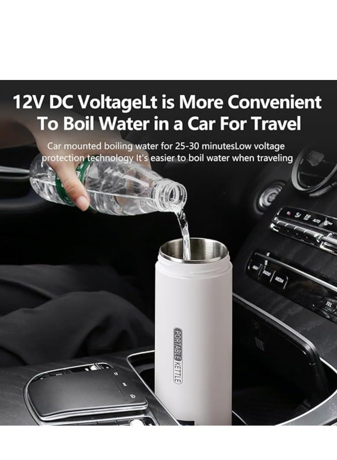 Travel Electric Kettle Portable Small Mini Tea Coffee Kettle Water Boiler, Water Heater with 4 Temperature Control,304 Stainless Steel with Auto Shut-Off & Boil Dry Protection, BPA-Free (White)  - Image 4