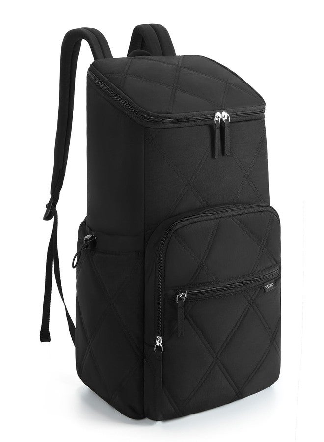 TOURIT Insulated Backpack Cooler: 30 Cans Waterproof Leakproof Cooler Backpack Soft Cooler Bag Beach Travel Picnic Camping Black - Image 1