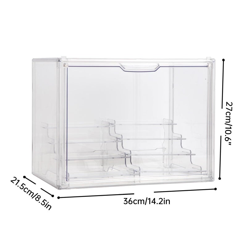 BOHOIDEE Clear Acrylic Display Case with Two Display Shelves for Figures, Dustproof Storage Organizer Box with Magnetic Door, Acrylic Collectibiles Showcase - Image 2