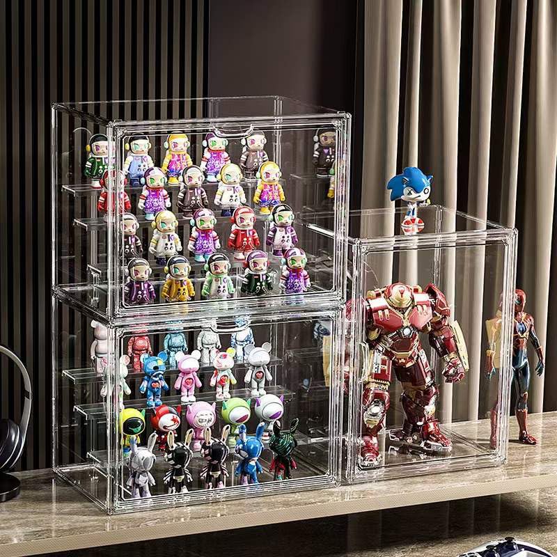 BOHOIDEE Clear Acrylic Display Case with Two Display Shelves for Figures, Dustproof Storage Organizer Box with Magnetic Door, Acrylic Collectibiles Showcase - Image 4