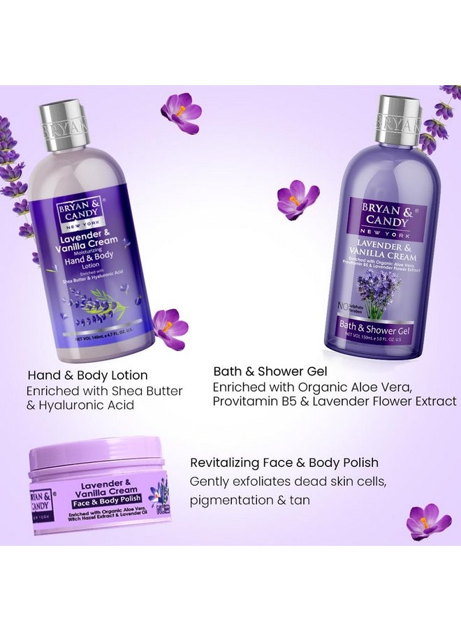 BRYAN & CANDY - Lavender Heart Kit Combo | Gift Set For Women And Men| Shower Gel, Hand & Body Lotion, Body Polish, Loofah | 100% Vegan, Skin-Friendly Ph 5.5, Sls & Paraben Free - Image 1