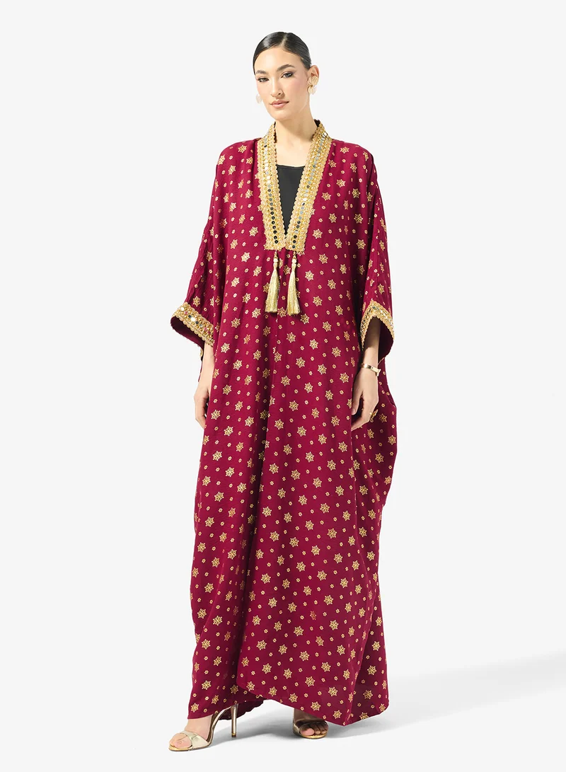Golden Printed Abaya