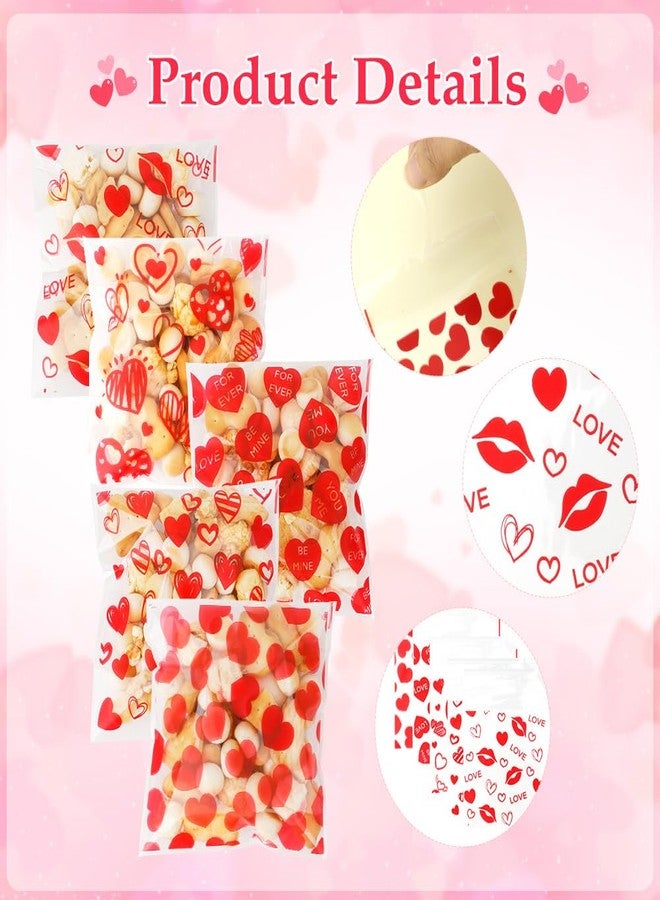 eowqeiur 100 PCS Valentines Self-sealing Bags(4x4 Inch) for Candy Goodie Treat Snack Goody Cookie Small Gifts Wrap Plastic Ziplock Bag Baggies Pouch Valentine Galentine Party Favors Supplies Decorations - Image 3