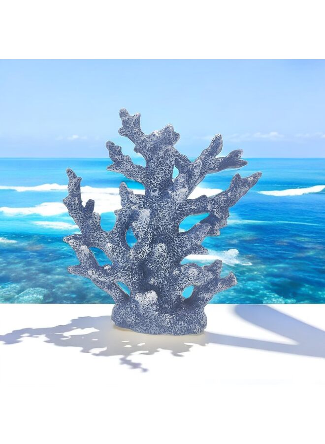ديكور ساحلي للشاطئ، تمثال شعاب مرجانية، ديكور منزلي، تمثال مرجاني، للمنزل، المكتب، الحمام، رف سطح المكتب، تمثال، هدايا ذات طابع بحري (المقاس: أزرق) - Image 5
