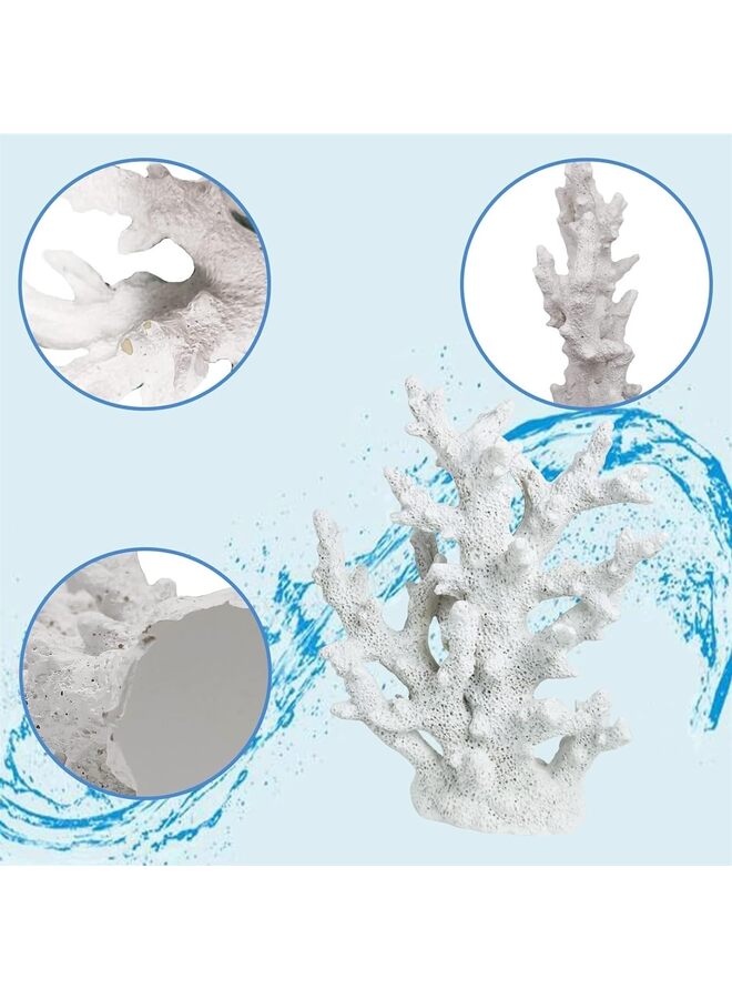 ديكور ساحلي للشاطئ، تمثال شعاب مرجانية، ديكور منزلي، تمثال مرجاني، للمنزل، المكتب، الحمام، رف سطح المكتب، تمثال، هدايا ذات طابع بحري (المقاس: أزرق) - Image 3