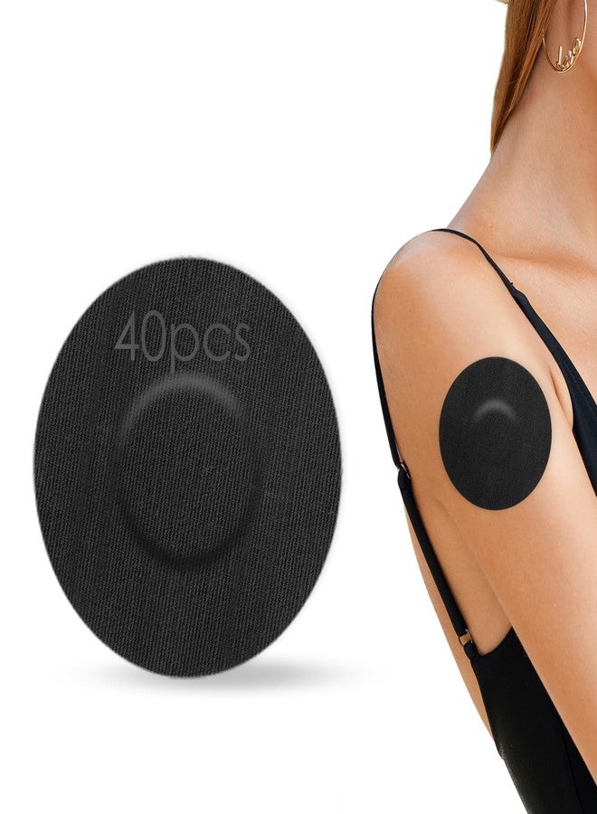 LengKe Leng Ke 40Pcs Adhesive Patches for Libre 3,Sweatproof Sensor Cover for Libre 3 for 10-14 Days Long Stay, Pre-Cut Back Pack, Waterproof Strong Adhesive CGM Tape with No Glue in The Center(Black - Image 1