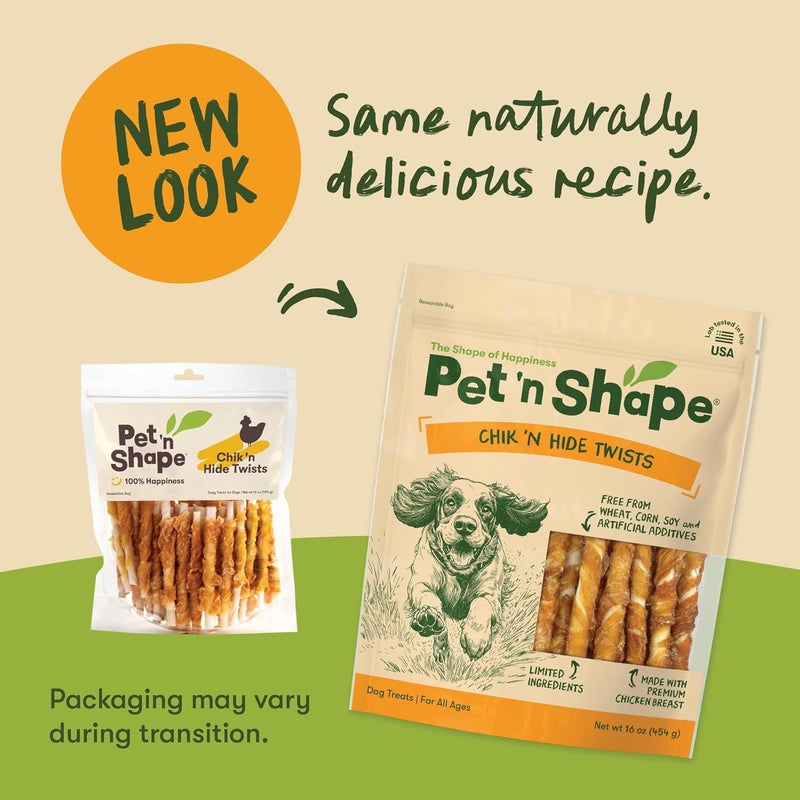 Pet 'n Shape Chicken Hide Twists - All Natural Dog Treats, Chicken, Small, 1 Lb - Image 3