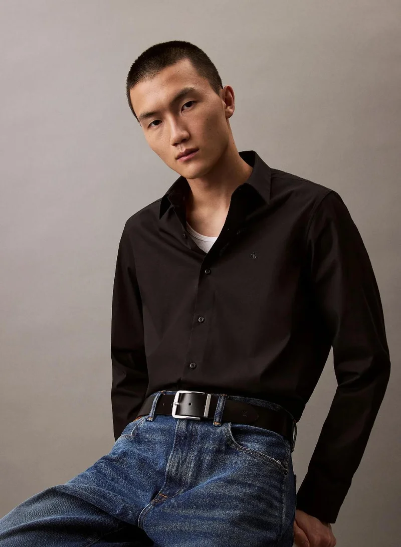Calvin Klein Black Cotton Stretch Shirt for Men | Best Price UAE