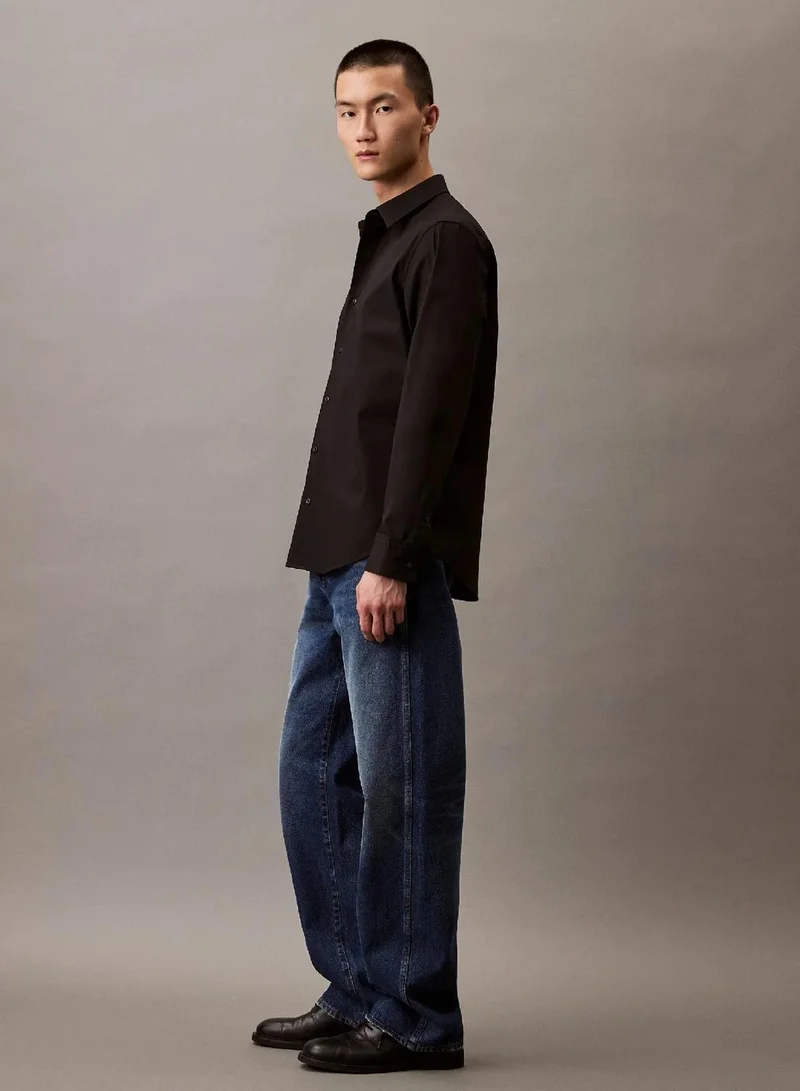 Calvin Klein Black Cotton Stretch Shirt for Men | Best Price UAE