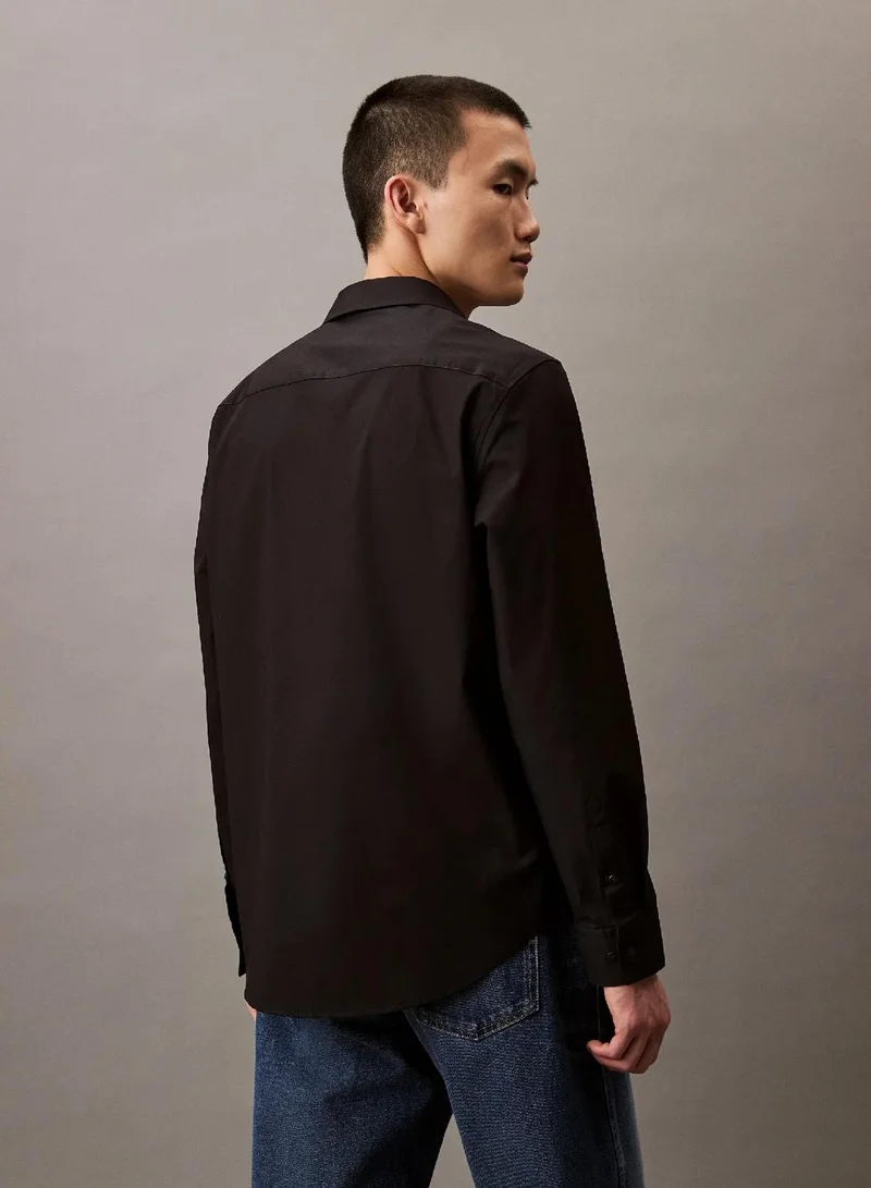 Calvin Klein Black Cotton Stretch Shirt for Men | Best Price UAE