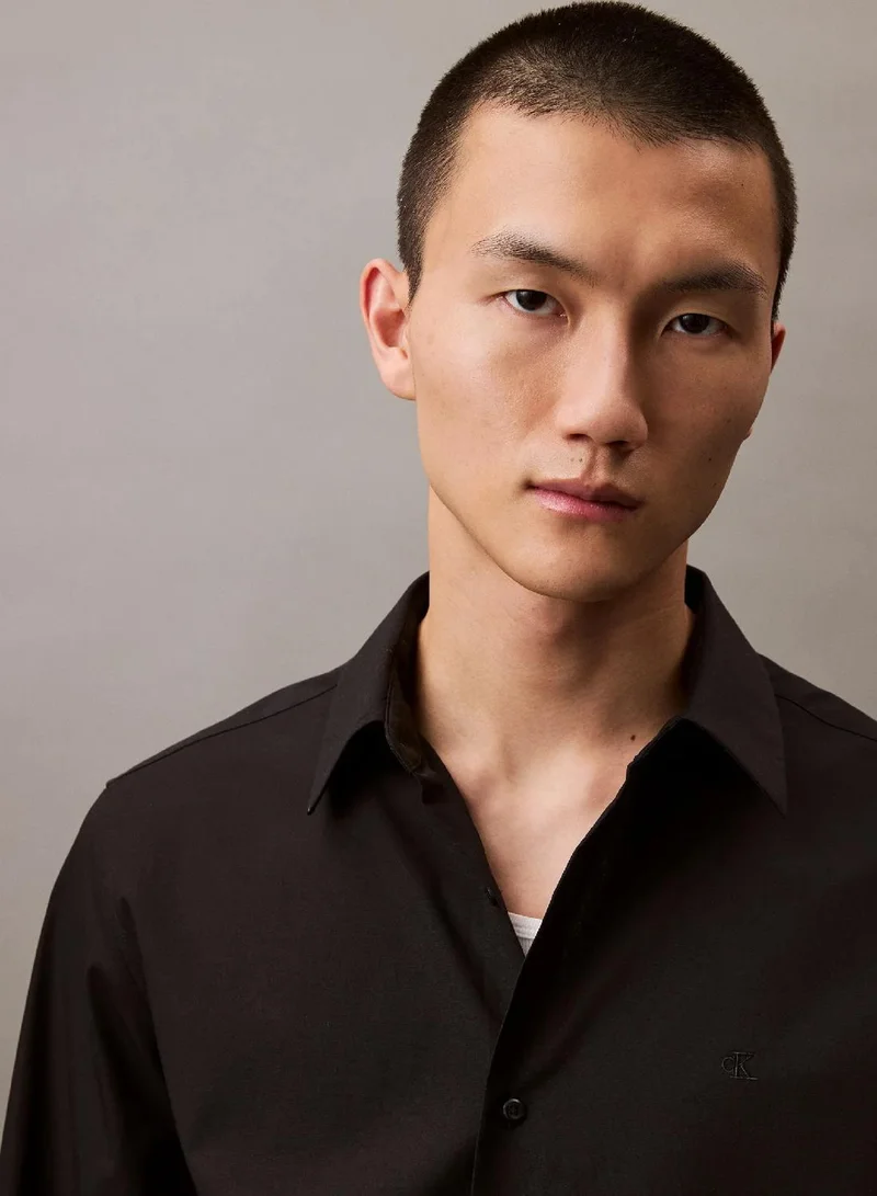 Calvin Klein Black Cotton Stretch Shirt for Men | Best Price UAE