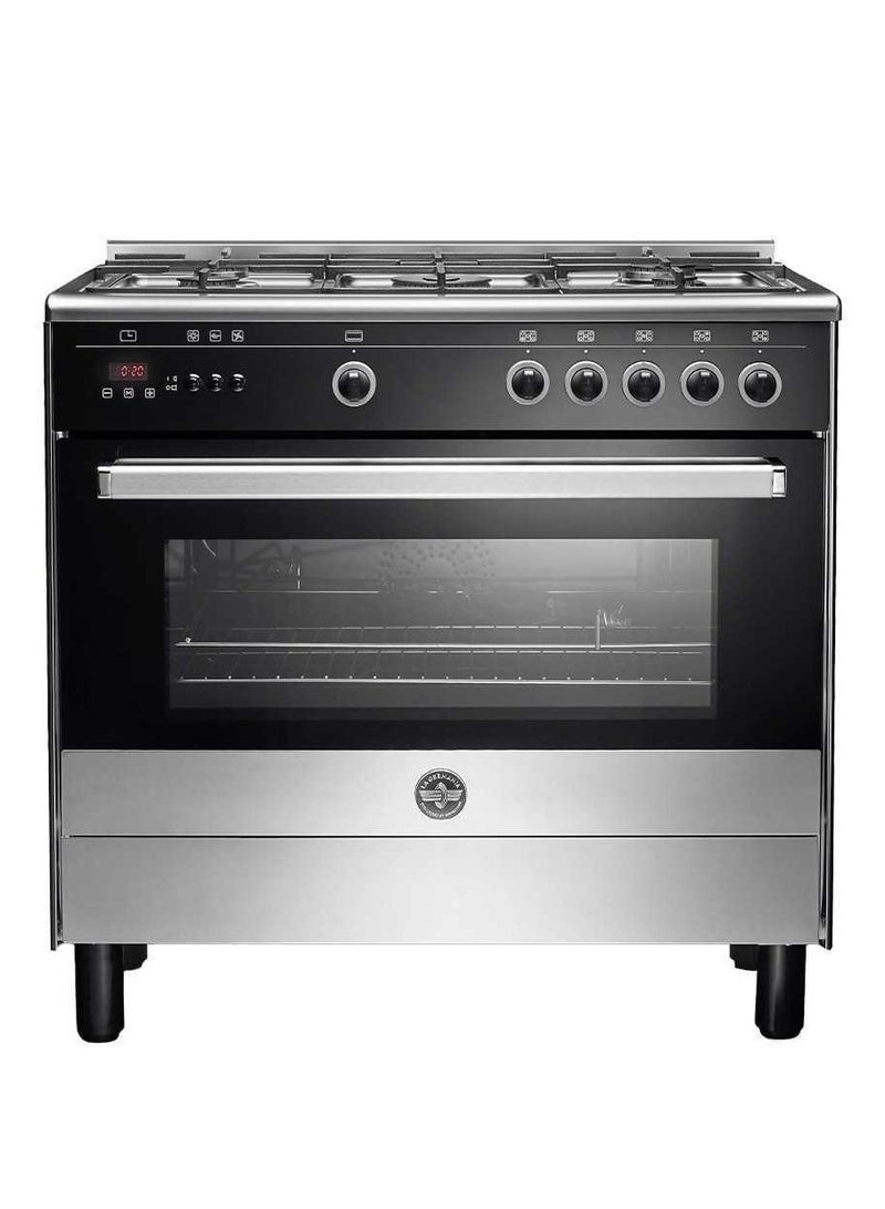 بوتاجاز لاجيرمانيا 90 × 60 - 5 شعلة غاز استانلس × أسود 9M10G4A1X4AWW