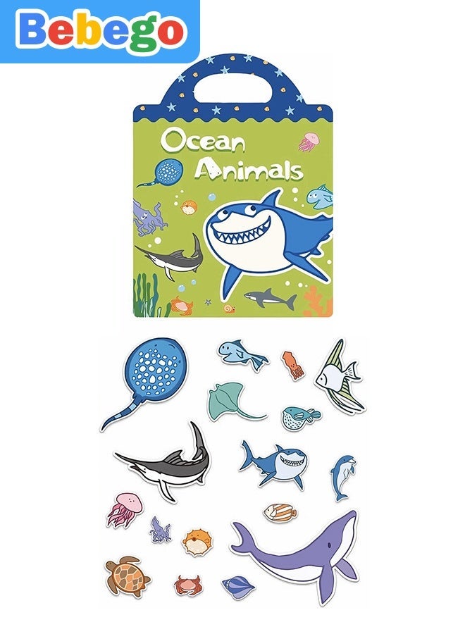 BEBEGO High-Quality Reusable Sticker Book for Youngsters - 2 Unique Themes Including Ocean Animals, Vehicles - Easy Peel & Stick, Multi-Color Cartoon Illustrations - Ideal for Festive Gifts (Eid al-Fitr, Eid al-Adha, Dubai Shopping Festival) - Cute Stickers, Perfect for Winter & New Year Celebrations | 23.5X31CM - Image 5