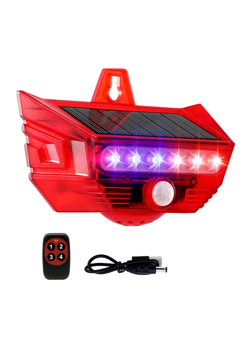 SYOSI - Solar Strobe Light, 2PCS Enhanced Outdoor Motion Sensor Alarm with Remote, 4 Mode Motion Flashing Sensor Siren, IP65 Waterproof, 129dB Warning Sound for Home Yard Garage Barn - Image 1