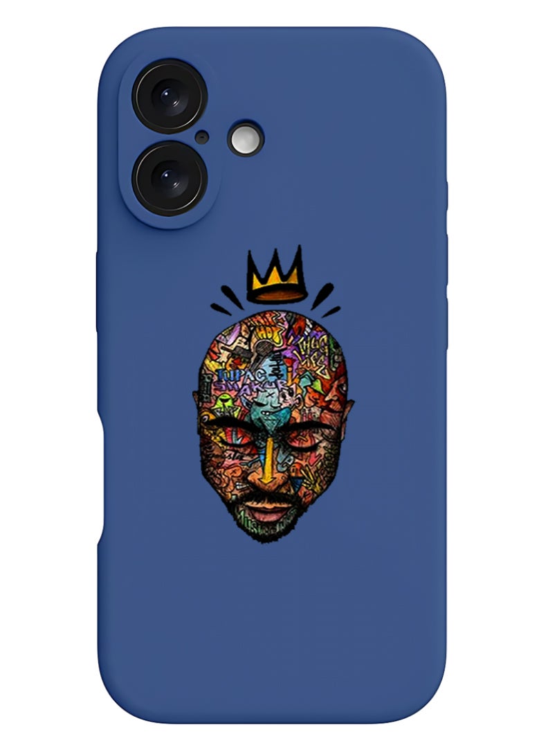 Theodor iPhone 16 Blue Protective Slim Fit Case Liquid Silicone Cover with Full Body Protection Anti-Scratch Shockproof Case For iPhone - Face - Image 1