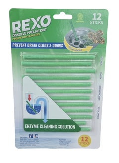 Sticks Drain Cleaner and Deodorizer | Non-Toxic, Enzyme Formula to Eliminate Odors and Helps Prevent Clogged Drains (12 Sticks)