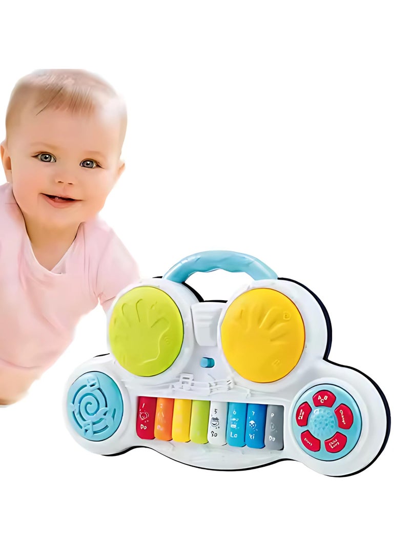 Youleen Early Education Story Piano & Drums ,2-in-1 Music Forest Piano Toy – 8-Key Educational Keyboard with Music Score, Lights & Beats, Fun Learning Musical Toy for Babies & Toddlers - Image 1