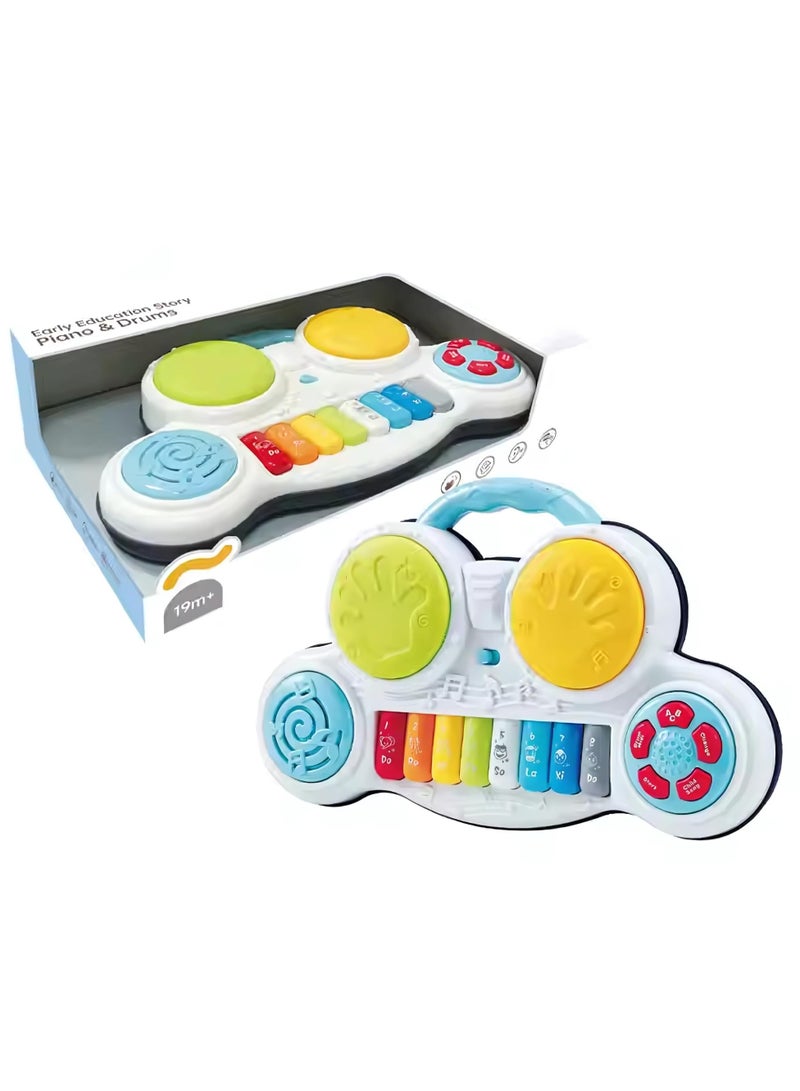 Youleen Early Education Story Piano & Drums ,2-in-1 Music Forest Piano Toy – 8-Key Educational Keyboard with Music Score, Lights & Beats, Fun Learning Musical Toy for Babies & Toddlers - Image 3