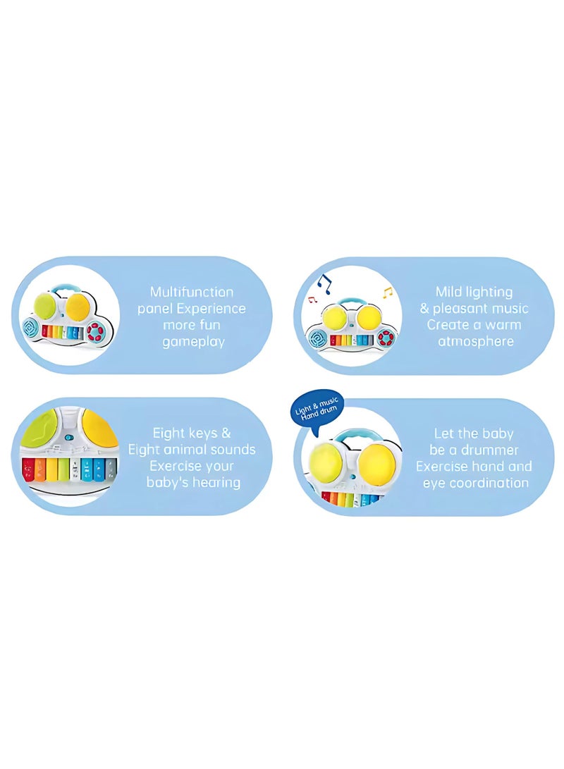 Youleen Early Education Story Piano & Drums ,2-in-1 Music Forest Piano Toy – 8-Key Educational Keyboard with Music Score, Lights & Beats, Fun Learning Musical Toy for Babies & Toddlers - Image 5