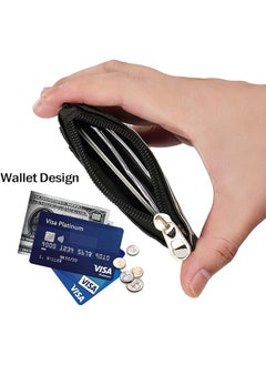 Generic Id Badge Holder With Lanyard Pu Leather Id Badge Card Holder With 5 Card Slots And 1 Side Zipper Pocket For Staff Students Neck Ianyard Retractable Badge Reel  - Image 3