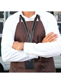 Generic Id Badge Holder With Lanyard Pu Leather Id Badge Card Holder With 5 Card Slots And 1 Side Zipper Pocket For Staff Students Neck Ianyard Retractable Badge Reel  - Image 4