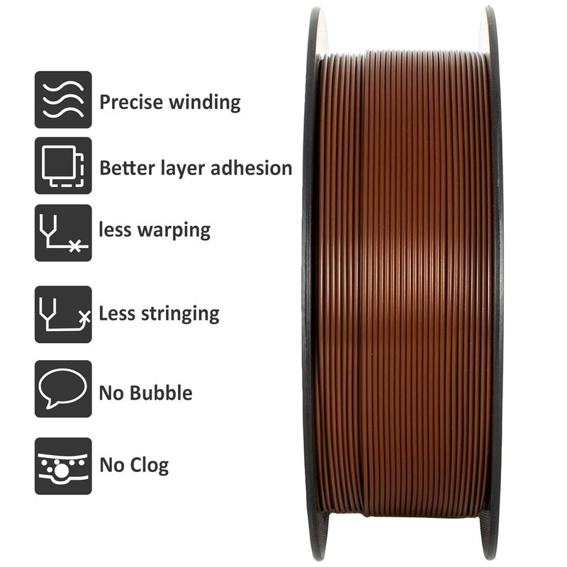 Geeetech PLA Filament 1.75mm Brown, Neatly Wound 3D Printer Filament 1kg Spool (2.2lbs), Dimensional Accuracy +/- 0.02 mm, 3D Printing Filament Fit Most FDM Printer, New Brown - Image 4