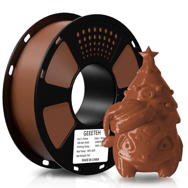 Geeetech PLA Filament 1.75mm Brown, Neatly Wound 3D Printer Filament 1kg Spool (2.2lbs), Dimensional Accuracy +/- 0.02 mm, 3D Printing Filament Fit Most FDM Printer, New Brown - Image 1