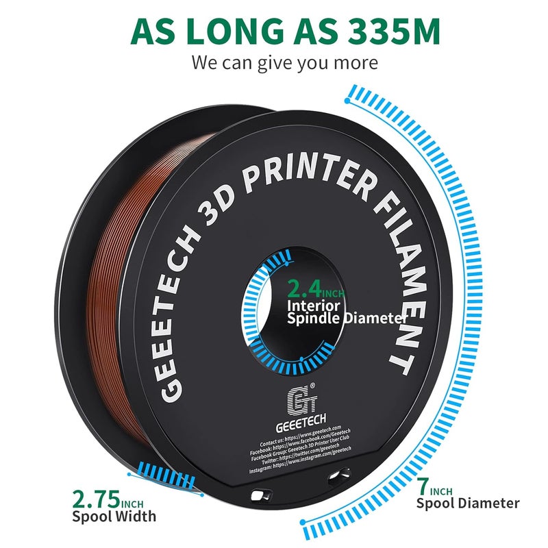 Geeetech PLA Filament 1.75mm Brown, Neatly Wound 3D Printer Filament 1kg Spool (2.2lbs), Dimensional Accuracy +/- 0.02 mm, 3D Printing Filament Fit Most FDM Printer, New Brown - Image 5