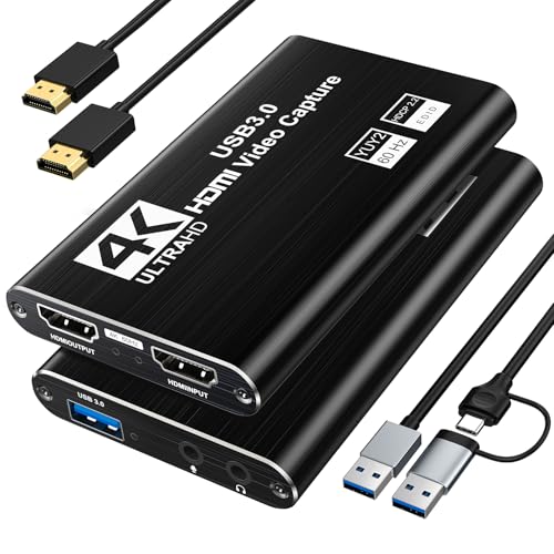 XIIXMASK Video Capture Card USB 30 Capture Card 4K HDMI LoopOut 1080P 60FPS2K 30FPS Video Game Capture for Works for PS5CameraPC - Image 1