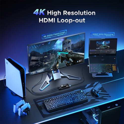 XIIXMASK Video Capture Card USB 30 Capture Card 4K HDMI LoopOut 1080P 60FPS2K 30FPS Video Game Capture for Works for PS5CameraPC - Image 3