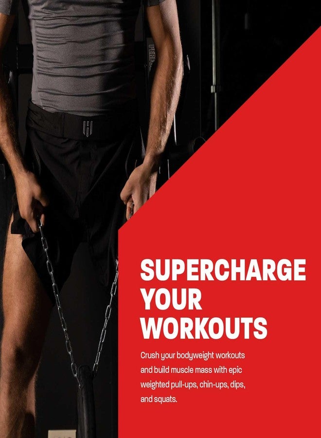 Hawk Sports Dip Belt with Chain for Bodyweight Exercises, Black 6" Padded Weightlifting Belt with 36" Steel Chain and D-Ring Carabiners, Lift 300 lbs. of Dumbbells, Kettlebells, or Weight Plates - Image 3