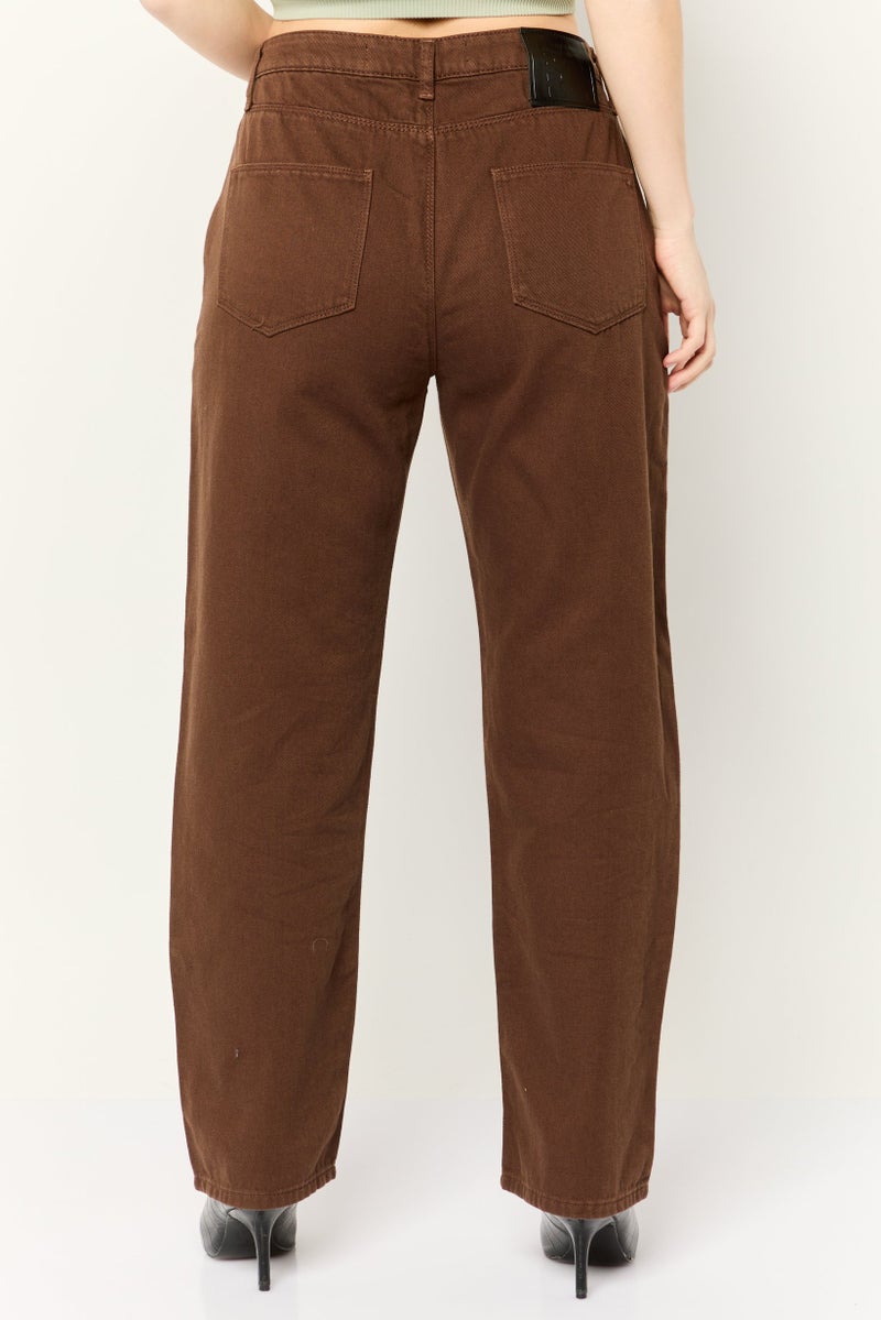 Karl Lagerfeld Women Regular Fit Plain Non Stretchable Denim Jeans, Brown - Image 4