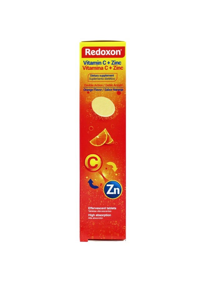 Redoxon Vitamin C + Zinc, Effervescent Tablets of Vitamin C and Zinc, Helps Support Your Immune System, Orange Flavor, 20 Effervescent Tablets, 2.82 Oz, Box - Image 4