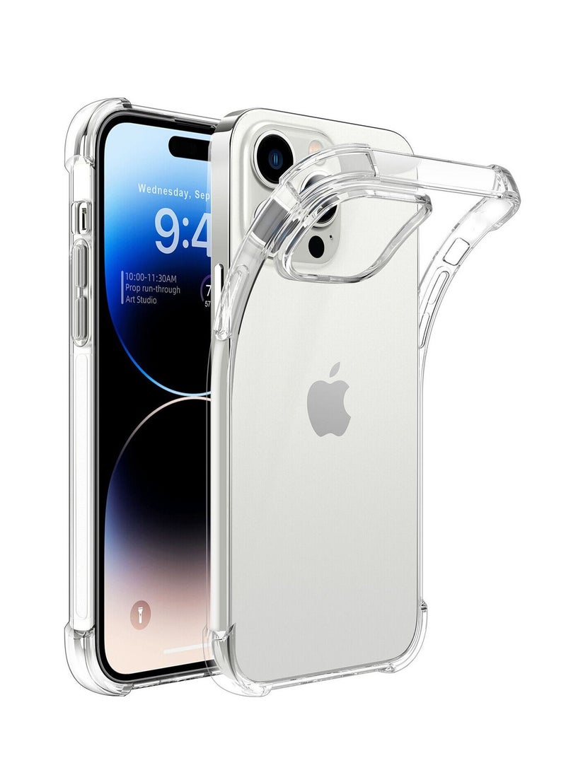 Houmt iPhone 14 Case Clear Soft Flexible TPU Anti-Shock Slim Transparent with 4 Corners Bumper Protective Cover (iPhone 14 Clear)  - Image 1