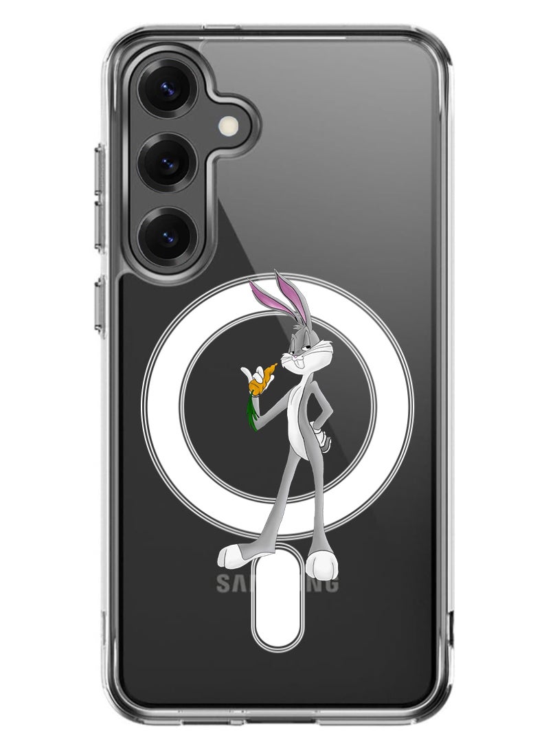 Theodor Magnetic Case for Samsung Galaxy S25 Plus 6.7-inch Compatible with MagSafe Wireless Charging, Shockproof Phone Bumper Cover rabbit (2) - Image 1