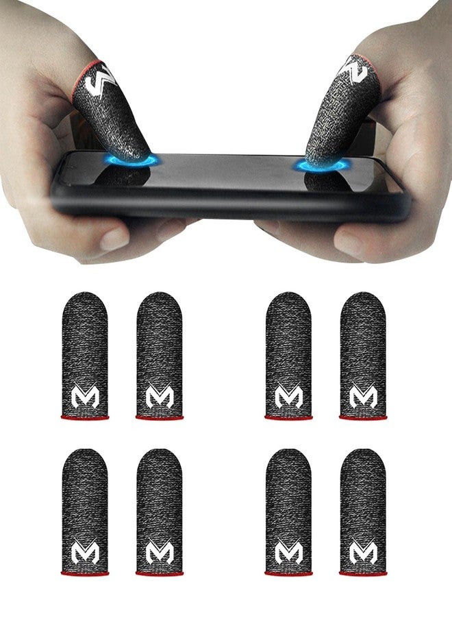 BNYTXV 8 Pack Finger Sleeves for Mobile Gaming, Silver Fiber Thumb Sleeves Protector Phone Gaming, Smooth Operation & Highly Touch-Responsive, Anti-Sweat - Image 1