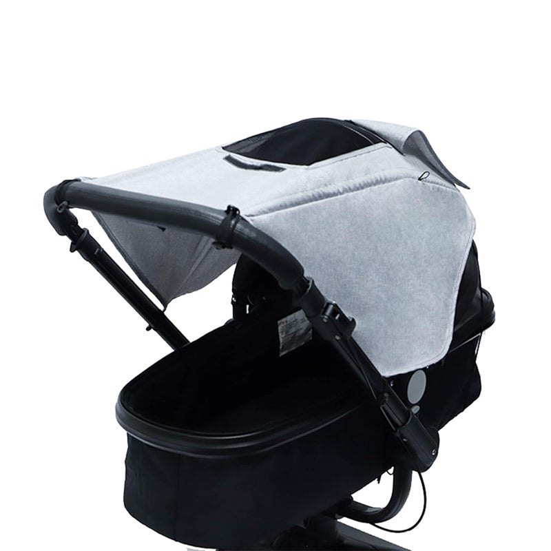 LLUFO Stroller Sun Shade Universal Baby Stroller Cover for Sun Bassinet Blackout Cover 06m Sunshade Visor Wind Cover Blocks Suns Rays  Gray - Image 1