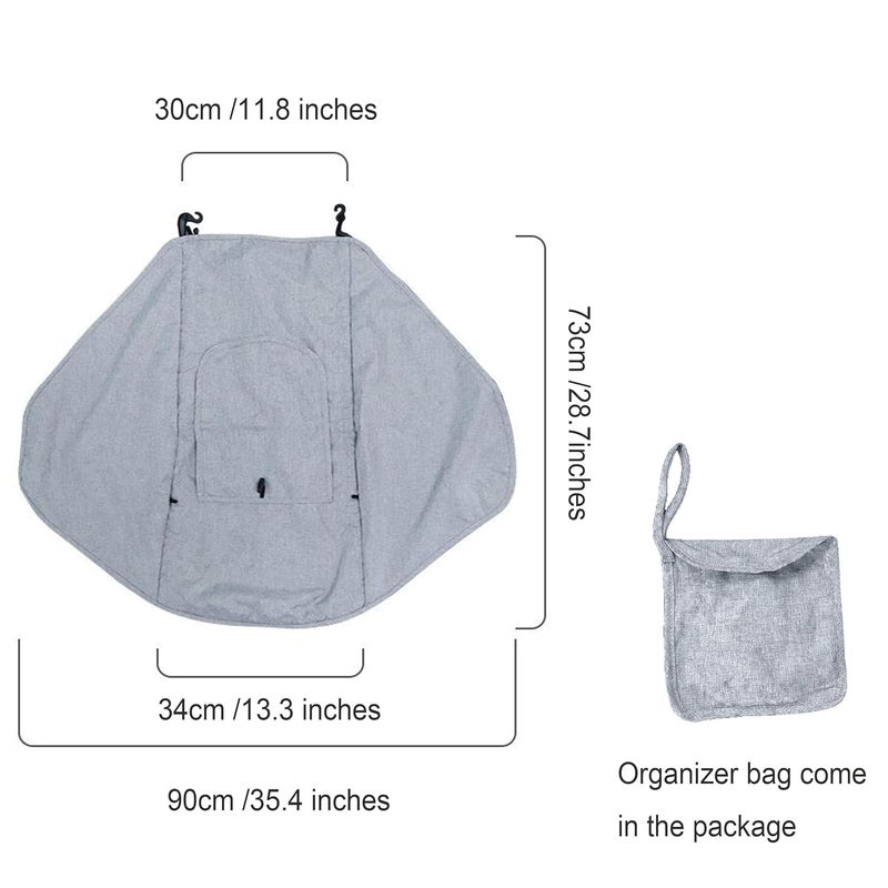 LLUFO Stroller Sun Shade Universal Baby Stroller Cover for Sun Bassinet Blackout Cover 06m Sunshade Visor Wind Cover Blocks Suns Rays  Gray - Image 3