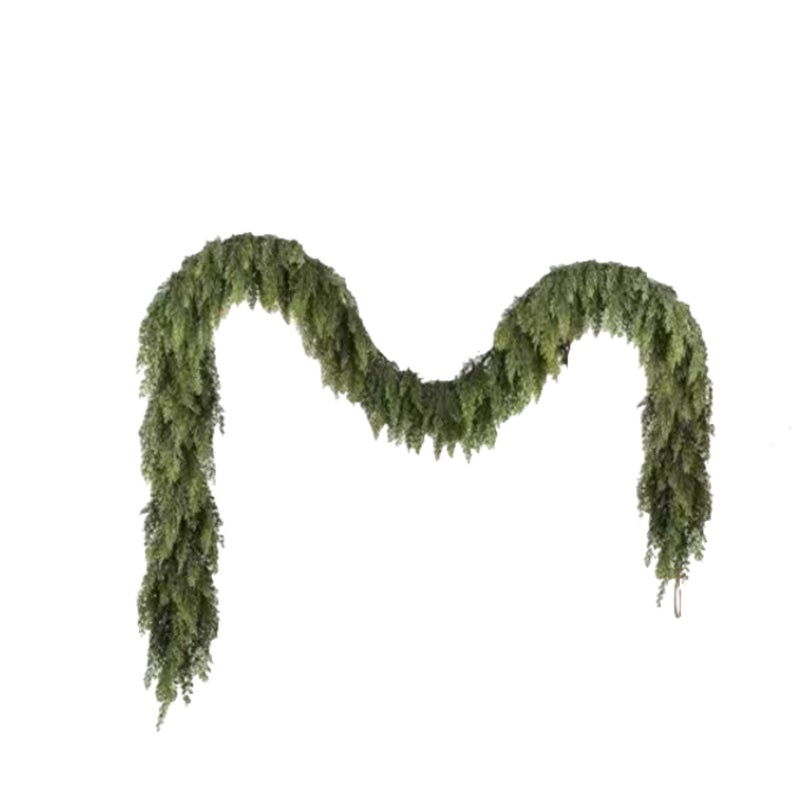 Christmas Pine Cypress Leaf Rattan Christmas Pine Needle Wreath Soft Rubber Feel Norfolk Pine Cypress Rattan - Image 1